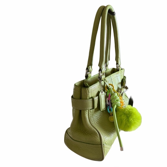 Y2K Coach green pebbled leather satchel - Picture 3 of 11